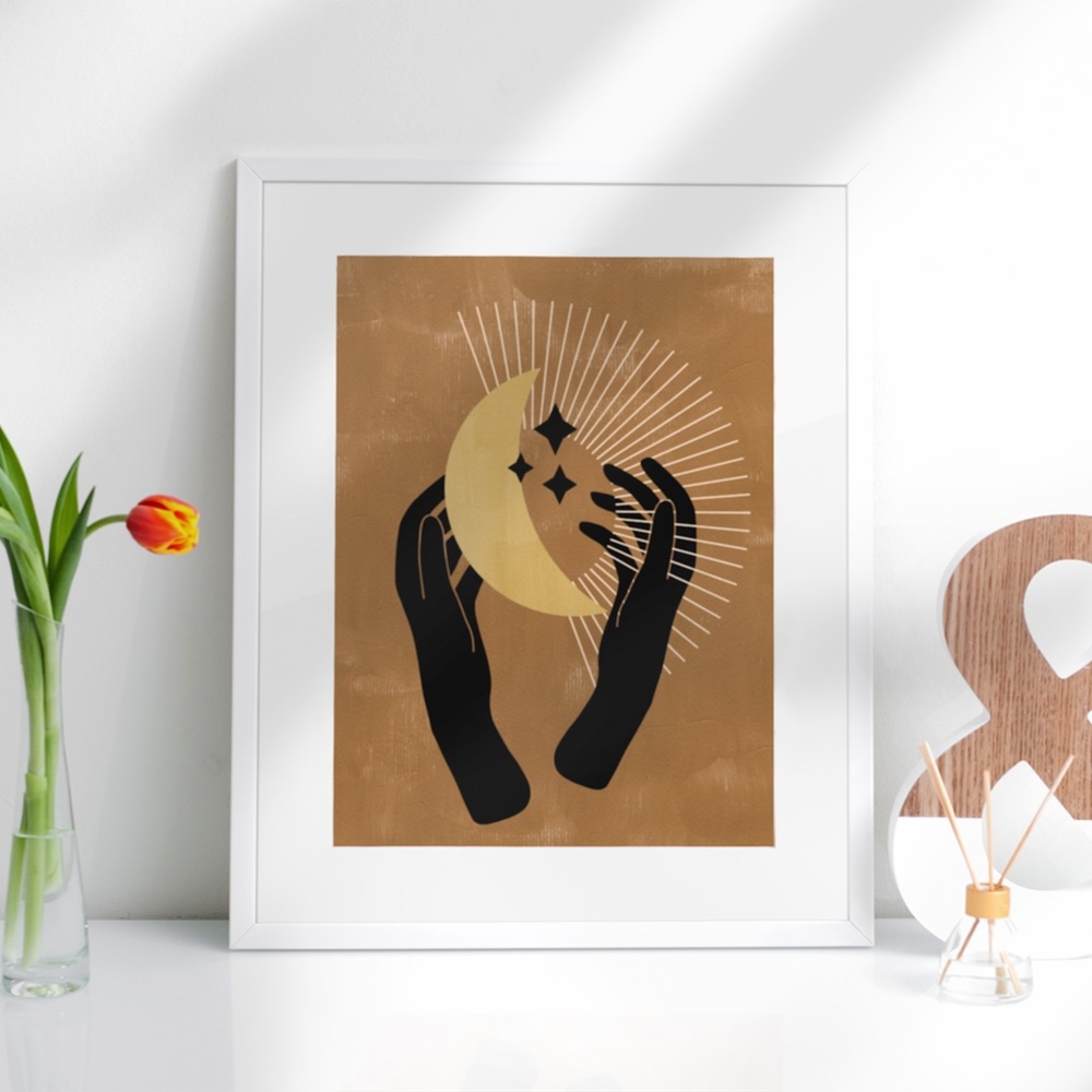 Wall Art Bohemian Celestial Hands Print Poster Illustration Unframed - Picture 4 of 17